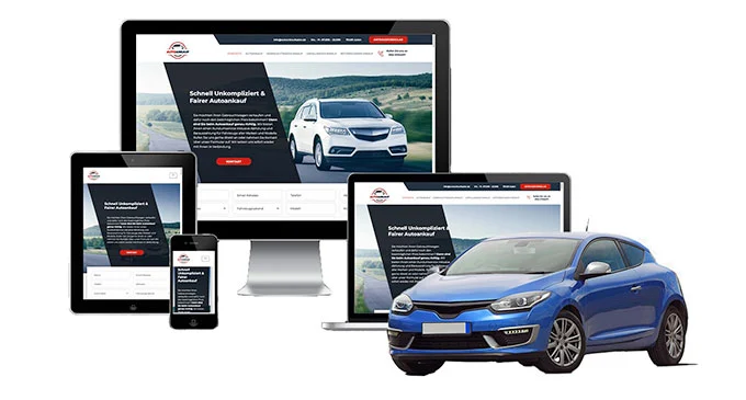 Ankaufseite mobil – Autoankauf Gudensberg mit rotem PKW